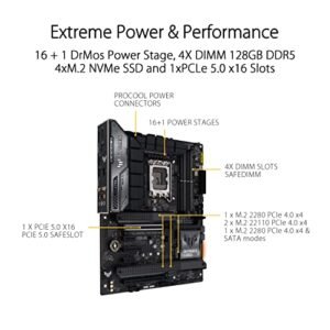 ASUS TUF Gaming Z790-Plus WiFi LGA 1700(Intel 14th,12th &13th Gen) ATX Gaming Motherboard(PCIe 5.0,DDR5,4xM.2 Slots,16+1 DrMOS,WiFi 6,2.5Gb LAN,Front USB 3.2 Gen 2...