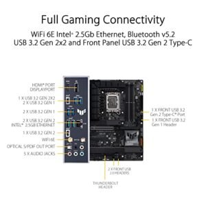 ASUS TUF Gaming Z790-Plus WiFi LGA 1700(Intel 14th,12th &13th Gen) ATX Gaming Motherboard(PCIe 5.0,DDR5,4xM.2 Slots,16+1 DrMOS,WiFi 6,2.5Gb LAN,Front USB 3.2 Gen 2...