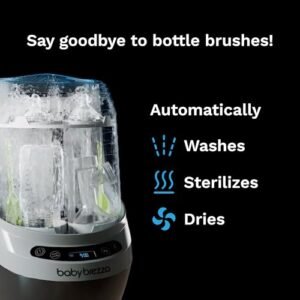 Baby Brezza Bottle Washer Pro - Baby Bottle Washer, Sterilizer + Dryer - All in One Machine Cleans Bottles, Pump Parts, & Sippy Cups - Replaces Hand Washing, Bottle Brushes and...