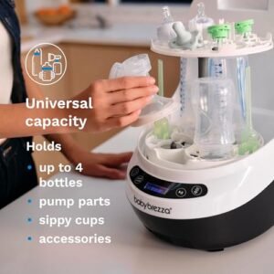 Baby Brezza Bottle Washer Pro - Baby Bottle Washer, Sterilizer + Dryer - All in One Machine Cleans Bottles, Pump Parts, & Sippy Cups - Replaces Hand Washing, Bottle Brushes and...