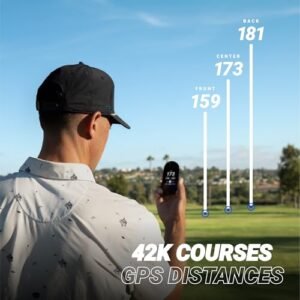 Blue Tees Golf Ringer - Magnetic Golf GPS Handheld, Touch Screen Display, Water Resistant Golf Distance Range Finder, 40,000+ Preloaded Courses, 10+ Hours Battery, Built-in...
