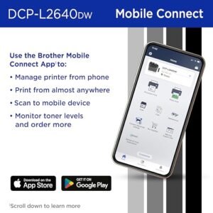 Brother DCP-L2640DW Wireless Compact Monochrome Multi-Function Laser Printer with Copy and Scan, Duplex, Mobile, Black & White | Includes Refresh Subscription Trial(1), Works...