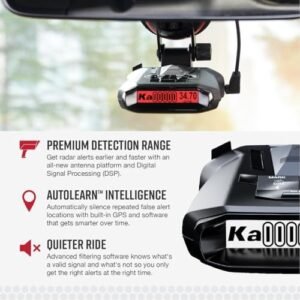 Cobra RAD 700i Laser Radar Detector - Premium Detection Range, AutoLearn Intelligence, Advanced Filtering Software, Apple CarPlay and Android Auto Compatible, Laser Eye Front...
