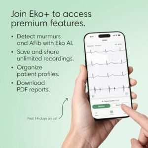 CORE 500™ Digital Stethoscope — 40x Amplification, Active Noise Cancellation, 3-Lead ECG, FDA-Cleared AI with Eko+, Full-Color Display, Reimbursement Eligible — Silver, COR501