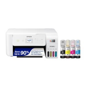 Epson EcoTank ET-2800 Wireless Color All-in-One Cartridge-Free Supertank Printer with Scan and Copy â€“ The Ideal Basic Home Printer - White, Medium