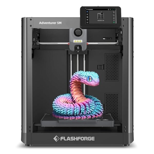 FLASHFORGE Adventurer 5M 3D Printer with Fully Auto Leveling, Max 600mm/s High Speed Printing, 280°C Direct Extruder with 3S Detachable Nozzle, Core XY All Metal Structure,...