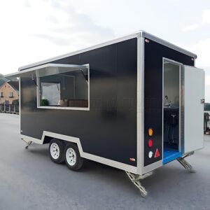 Food Truck Concession Trailers for Sale Concession Stand Trailers with Kitchen Equipment Black Food Truck Trailer Concession Cart Ice Cream Kebab Food Trailer