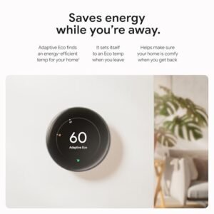 Google Nest Learning Thermostat (4th Gen, 2024) with Nest Temperature Sensor - Energy Saving Smart Thermostat - Works with Alexa, Apple HomeKit and Google Home App - Polished...