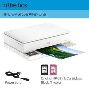 HP Envy 6155e Wireless All-in-One Color Inkjet Printer, Print, scan, Copy, Duplex Printing Best-for-Home, 3 month Instant Ink trial included (714L5A)