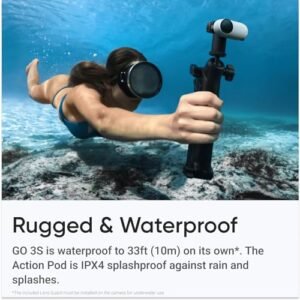 Insta360 GO 3S (Black) 128GB Tiny Mighty 4K Action Vlogging Camera, Portable, Mount Anywhere, Waterproof, Stabilization, Hands-Free POV, + Action Pod and Wearable Accessories +...