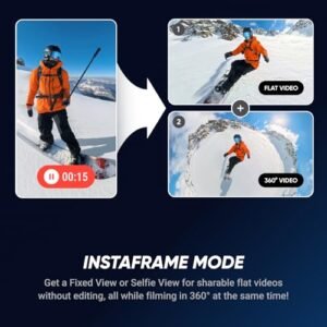Insta360 X5 - Waterproof 8K 360° Action Camera, Leading Low Light, Invisible Selfie Stick Effect, Rugged and Replaceable Lens, 3-Hour Battery, Built-in Wind Guard,...