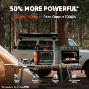 Jackery Explorer 1000 v2 Portable Power Station,1070Wh LiFePO4 Battery,1500W AC/100W USB-C Output, 1 Hr Fast Charge, Solar Generator for Camping,Emergency, RV, Off-Grid...