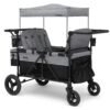 Jeep Wrangler Deluxe 4 Seater Stroller Wagon by Delta Children - Premium Quad Stroller Wagon for 4 Kids with Convertible Seats, Adjustable Push/Pull Handles, Removable Canopy &...