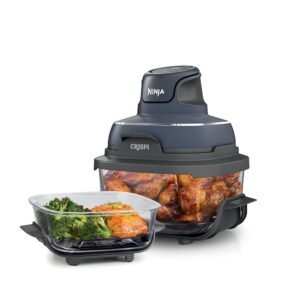 Ninja Crispi 4-in-1 Portable Glass Air Fryer Cooking System, 1500W, 4QT & 6-Cup TempWare Glass Containers with Storage Lids, Microwave, Freezer & Dishwasher Safe, Cyberspace...