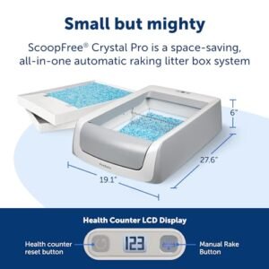 PetSafe ScoopFree Crystal Pro Self Cleaning Cat Litter Box, Includes 1 Disposable Crystal Litter Tray