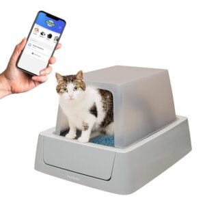 PetSafe ScoopFree Crystal Smart Front-Entry Self-Cleaning Cat Litter Box - WiFi (2.4 GHz) & App Enabled - Hands-Free Cleanup - Less Tracking, Superior Odor Control - Includes...