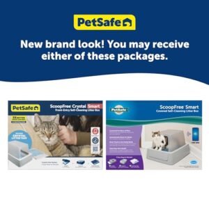 PetSafe ScoopFree Crystal Smart Front-Entry Self-Cleaning Cat Litter Box - WiFi (2.4 GHz) & App Enabled - Hands-Free Cleanup - Less Tracking, Superior Odor Control - Includes...