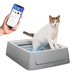 PetSafe ScoopFree Crystal Smart Self-Cleaning Cat Litter Box - WiFi (2.4 GHz) & App Enabled - Hands-Free Cleanup - Less Tracking, Superior Odor Control - Includes Disposable...