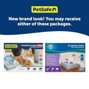 PetSafe ScoopFree Crystal Smart Self-Cleaning Cat Litter Box - WiFi (2.4 GHz) & App Enabled - Hands-Free Cleanup - Less Tracking, Superior Odor Control - Includes Disposable...