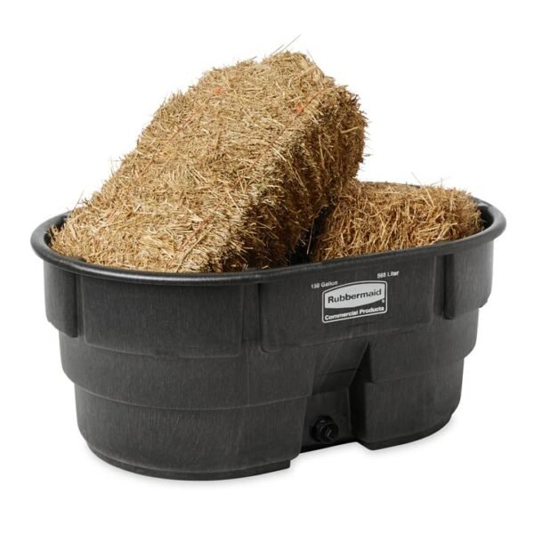 Rubbermaid Commercial Products Stock Tank, 150-Gallons, Structural Foam, Heavy Duty Container, for Livestock/Animal/Cattle Feed & Water, Outdoor Homemade Pool/Hot Tub/Bathtub, &...