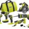 RYOBI ONE+ PCL1600K2 18V Cordless 6-Tool Combo Kit with 1.5 Ah Battery, 4.0 Ah Battery, and Charger