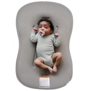 Snuggle Me® Baby Lounger Curve (0-6 Months) - Premium Organic Cotton with Foam Core, Machine-Washable Cover, Buttery-Soft & Breathable Infant Lounger with Travel Bag - Birch