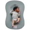 Snuggle Me® Baby Lounger Curve (0-6 Months) - Premium Organic Cotton with Foam Core, Machine-Washable Cover, Buttery-Soft & Breathable Infant Lounger with Travel Bag - Slate