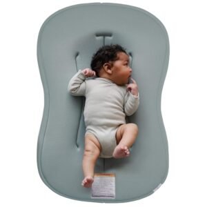 Snuggle Me® Baby Lounger Curve (0-6 Months) - Premium Organic Cotton with Foam Core, Machine-Washable Cover, Buttery-Soft & Breathable Infant Lounger with Travel Bag - Slate