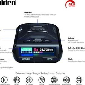 Uniden R3 EXTREME LONG RANGE Laser/Radar Detector, Record Shattering Performance, Built-in GPS w/ Mute Memory, Voice Alerts, Red Light & Speed Camera Alerts, Multi-Color OLED...
