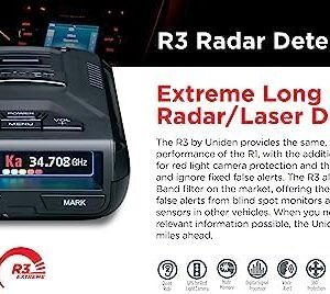 Uniden R3 EXTREME LONG RANGE Laser/Radar Detector, Record Shattering Performance, Built-in GPS w/ Mute Memory, Voice Alerts, Red Light & Speed Camera Alerts, Multi-Color OLED...