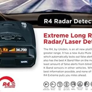UNIDEN R4 Extreme Long-Range Laser/Radar Detector, Record Shattering Performance, Built-in GPS w/AUTO Mute Memory, Voice Alerts, Red Light & Speed Camera Alerts, Multi-Color...