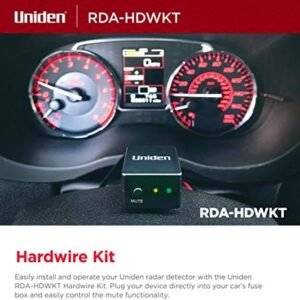 UNIDEN R8 Extreme Long-Range Radar/Laser Detector, Dual-Antennas Front & Rear Detection w/Directional Arrows & RDA-HDWKT Smart Hardwire Kit with Mute/Mark Button, LED Alert &...