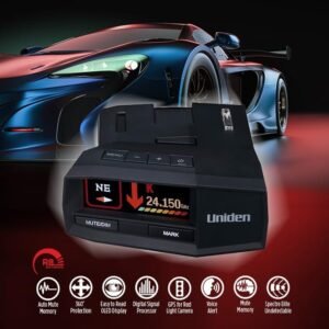 UNIDEN R8 Extreme Long-Range Radar/Laser Detector, Dual-Antennas Front & Rear Detection w/Directional Arrows, Built-in GPS w/Real-Time Alerts, Voice Alerts, Red Light...