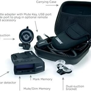 UNIDEN R8 Extreme Long-Range Radar/Laser Detector, Dual-Antennas Front & Rear Detection w/Directional Arrows, Built-in GPS w/Real-Time Alerts, Voice Alerts, Red Light...