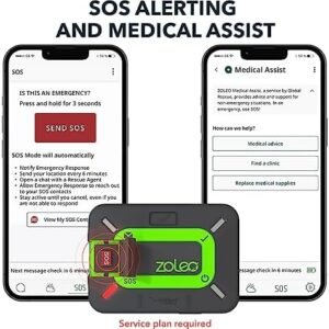 ZOLEO Satellite Communicator – Two-Way Global SMS Text Messenger & Email, Emergency SOS Alerting, Check-in & GPS Location – Android iOS Smartphone Accessory